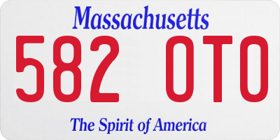 MA license plate 582OT0