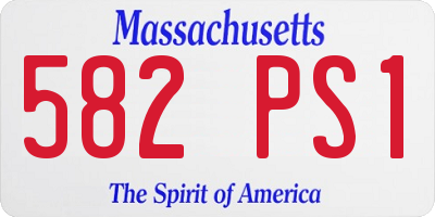MA license plate 582PS1