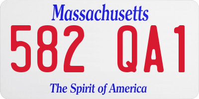 MA license plate 582QA1
