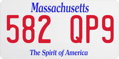 MA license plate 582QP9