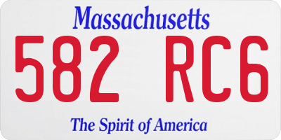 MA license plate 582RC6