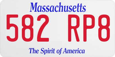 MA license plate 582RP8