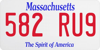 MA license plate 582RU9
