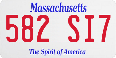 MA license plate 582SI7