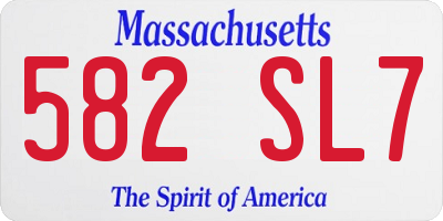 MA license plate 582SL7
