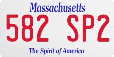 MA license plate 582SP2