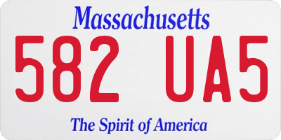 MA license plate 582UA5