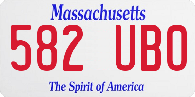 MA license plate 582UB0