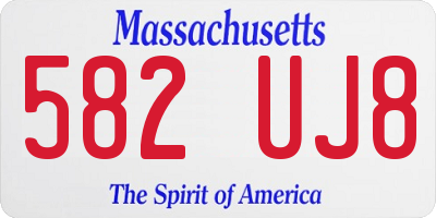 MA license plate 582UJ8