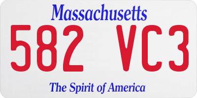 MA license plate 582VC3