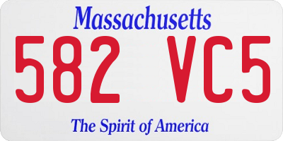 MA license plate 582VC5