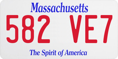 MA license plate 582VE7