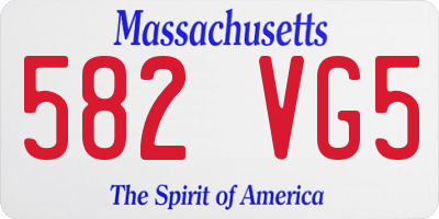 MA license plate 582VG5