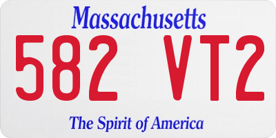 MA license plate 582VT2