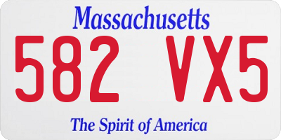 MA license plate 582VX5
