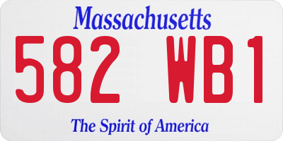 MA license plate 582WB1