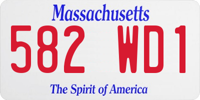 MA license plate 582WD1
