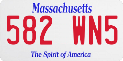 MA license plate 582WN5