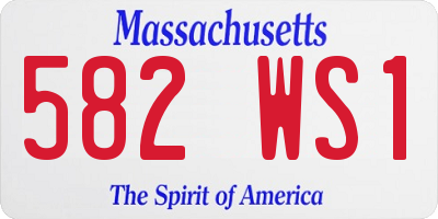 MA license plate 582WS1