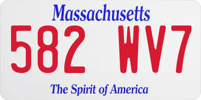 MA license plate 582WV7
