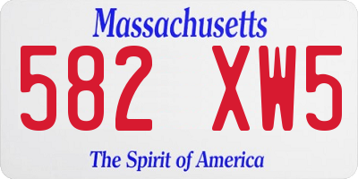 MA license plate 582XW5