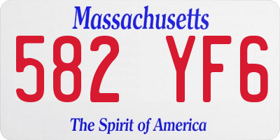 MA license plate 582YF6