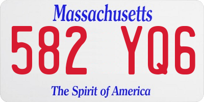 MA license plate 582YQ6