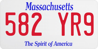 MA license plate 582YR9