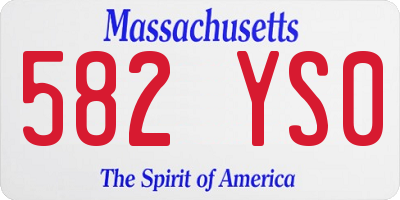 MA license plate 582YS0