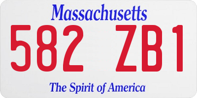 MA license plate 582ZB1