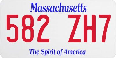 MA license plate 582ZH7