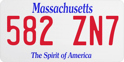 MA license plate 582ZN7