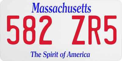 MA license plate 582ZR5