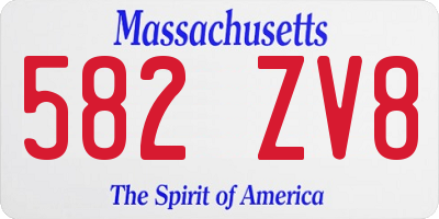 MA license plate 582ZV8