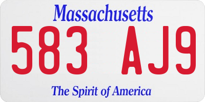 MA license plate 583AJ9