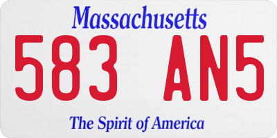 MA license plate 583AN5