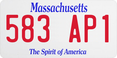 MA license plate 583AP1