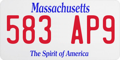 MA license plate 583AP9