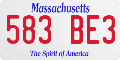 MA license plate 583BE3