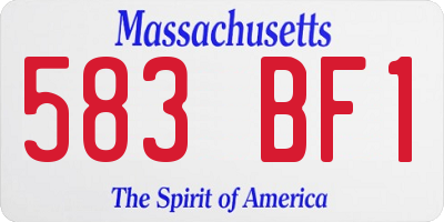 MA license plate 583BF1