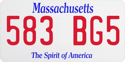MA license plate 583BG5
