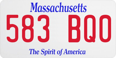 MA license plate 583BQ0
