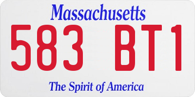 MA license plate 583BT1