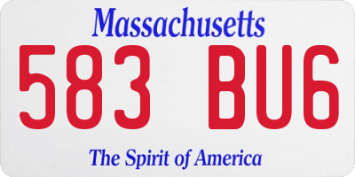 MA license plate 583BU6