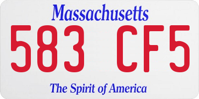 MA license plate 583CF5