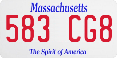 MA license plate 583CG8