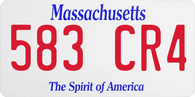 MA license plate 583CR4