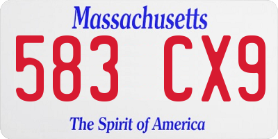 MA license plate 583CX9