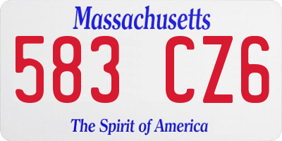 MA license plate 583CZ6
