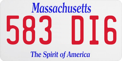 MA license plate 583DI6